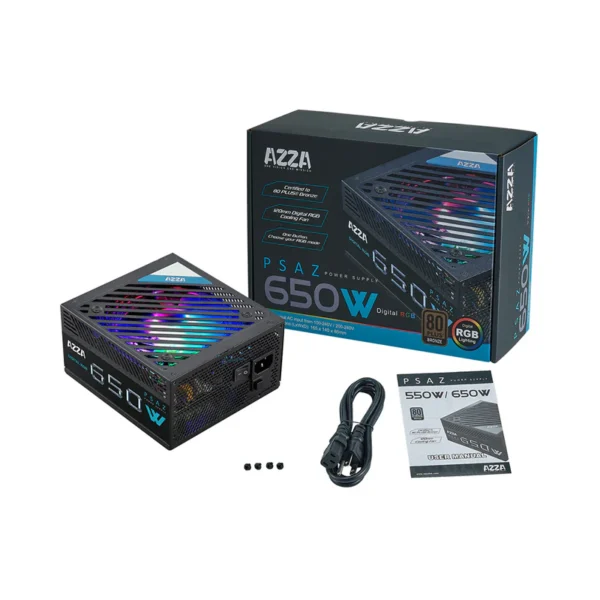 Azza PSAZ-650W(ARGB) PSU / PC voeding - Afbeelding 3