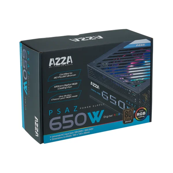 Azza PSAZ-650W(ARGB) PSU / PC voeding - Afbeelding 4