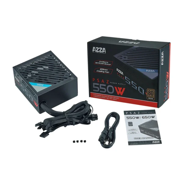 Azza PSAZ-550W power supply unit Zwart PSU / PC voeding - Afbeelding 3