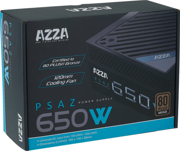 Azza PSAZ-650W power supply unit 650W Zwart PSU / PC voeding - Afbeelding 6
